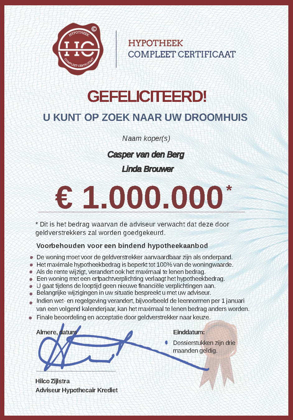 Hypotheek Compleet Certificaat TransparanT